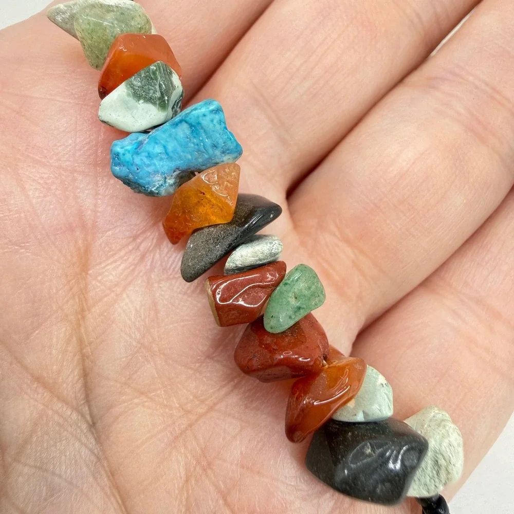 Gemstone Chip Seed‎ Bead Long Necklace Southwest 72